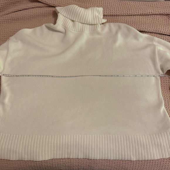 GAP Cream Turtleneck Sweater Women’s Size XL Ribbed Knit Drop Shoulder Cozy - Picture 8 of 11